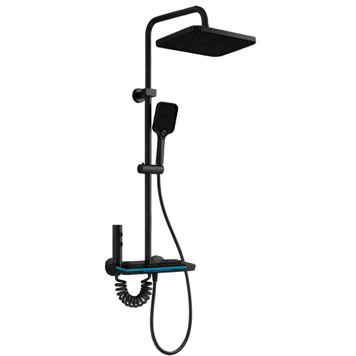 DUCHA MULTI. MODERNA MAD 4 TECLAS C/ROCIADOR Y LED NEGRO - 1