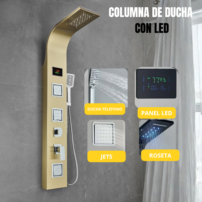COLUMNA DE DUCHA NIAGARA SATIN GOLD - 2