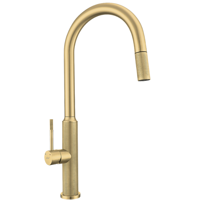 MEZCLADORA MONOCOMANDO DE COCINA DORADO CEPILLADO MC304-0807 - 1