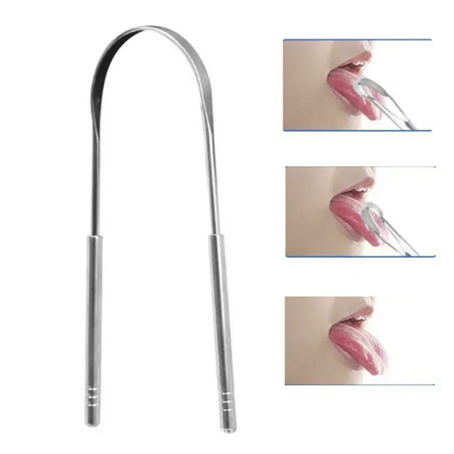 LIMPIADOR DE LENGUA RASPADOR DE LENGUA ACERO HIGIENE ORAL - 1
