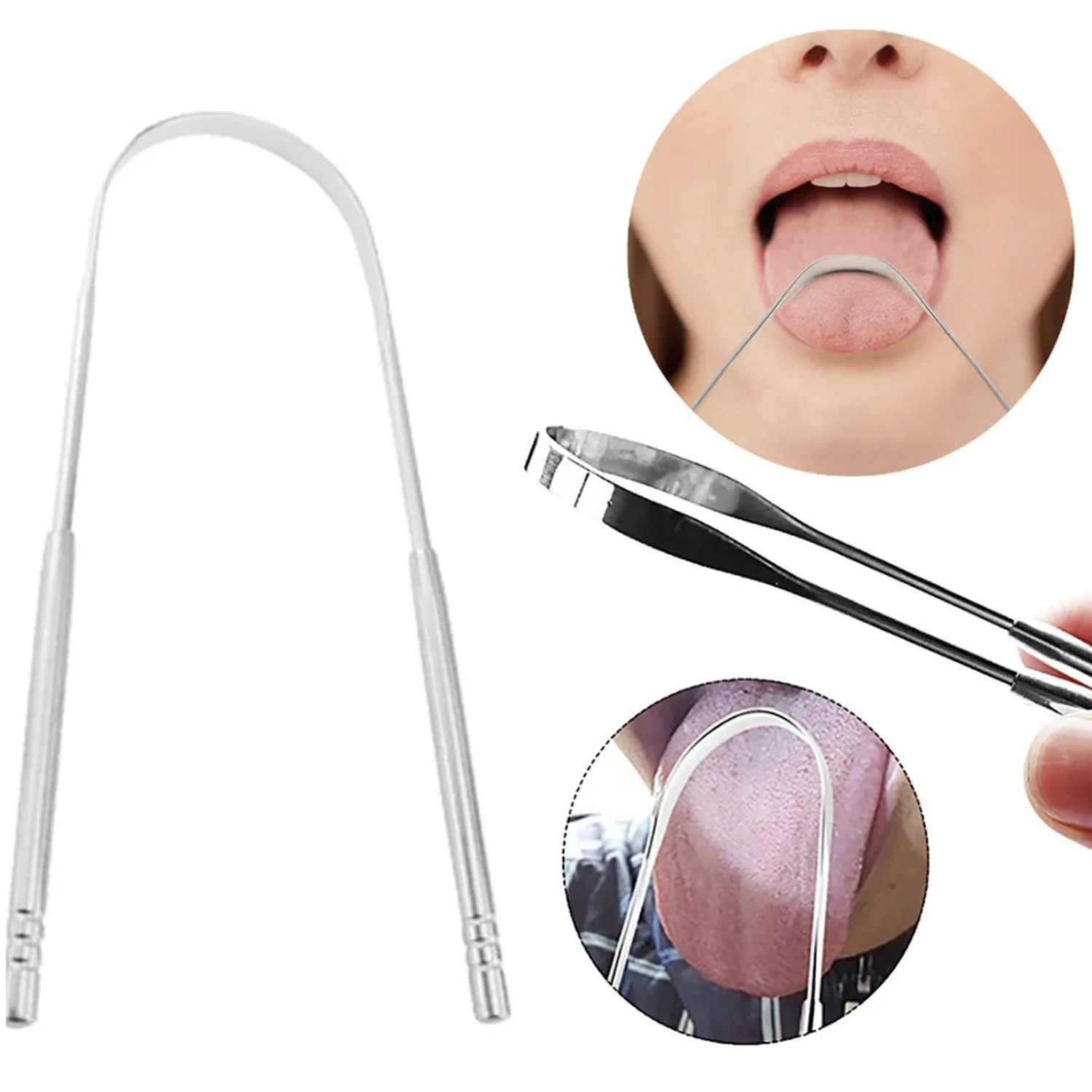 LIMPIADOR DE LENGUA RASPADOR DE LENGUA ACERO HIGIENE ORAL - 2