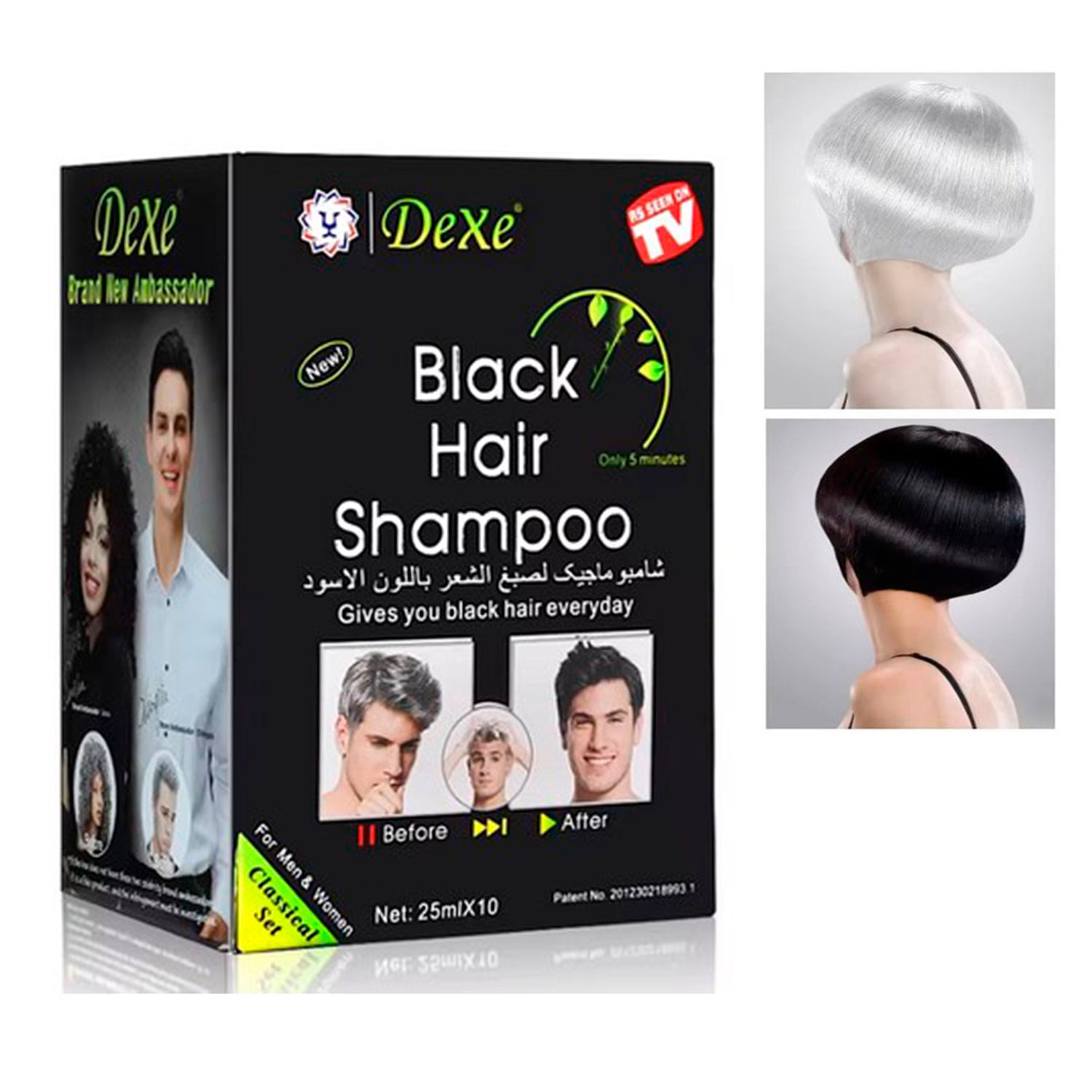 10 UNIDADES DE CHAMPÚ DEXE NEGRP PARA TEÑIR CANAS - 1