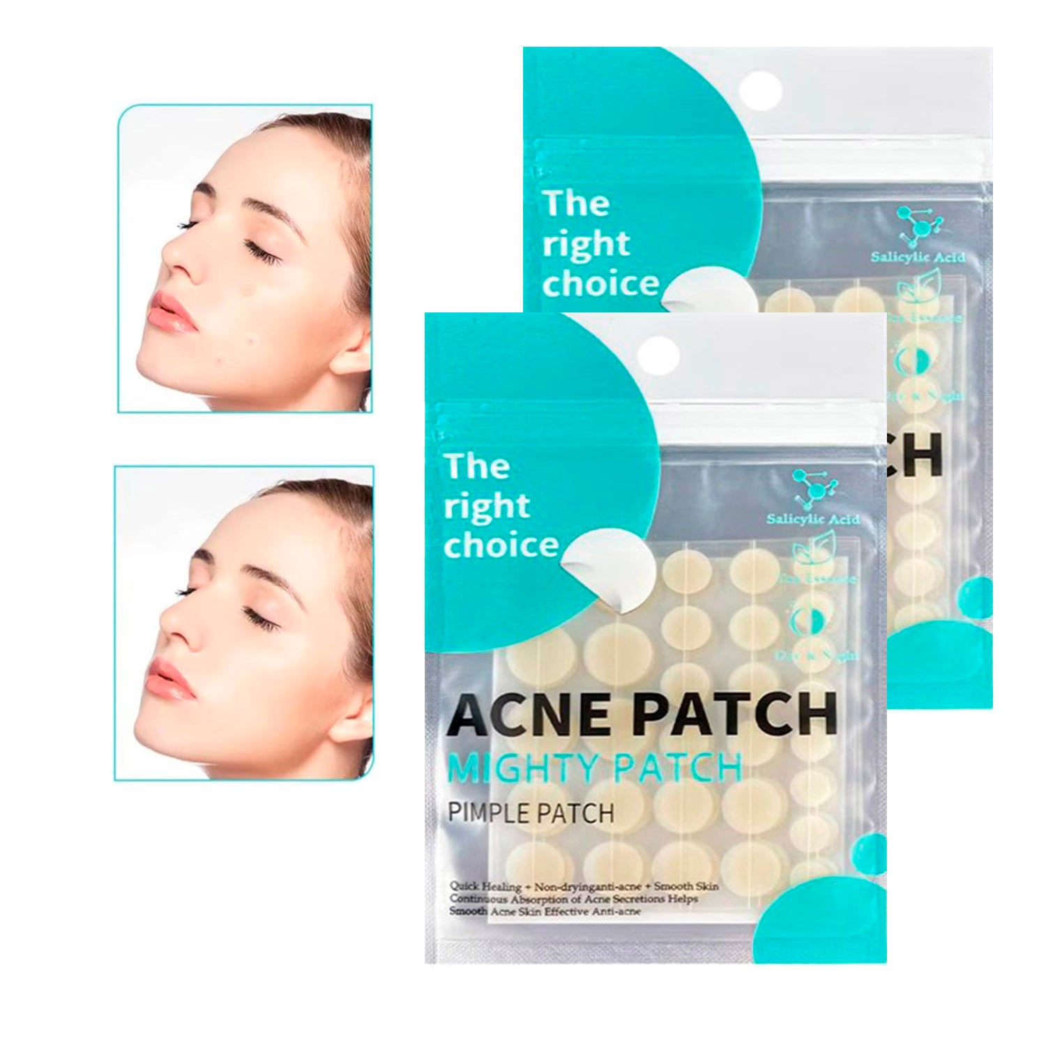 PARCHES PARA ELIMINACIÓN DE ACNE Y BARROS 60 UNIDADES - 1