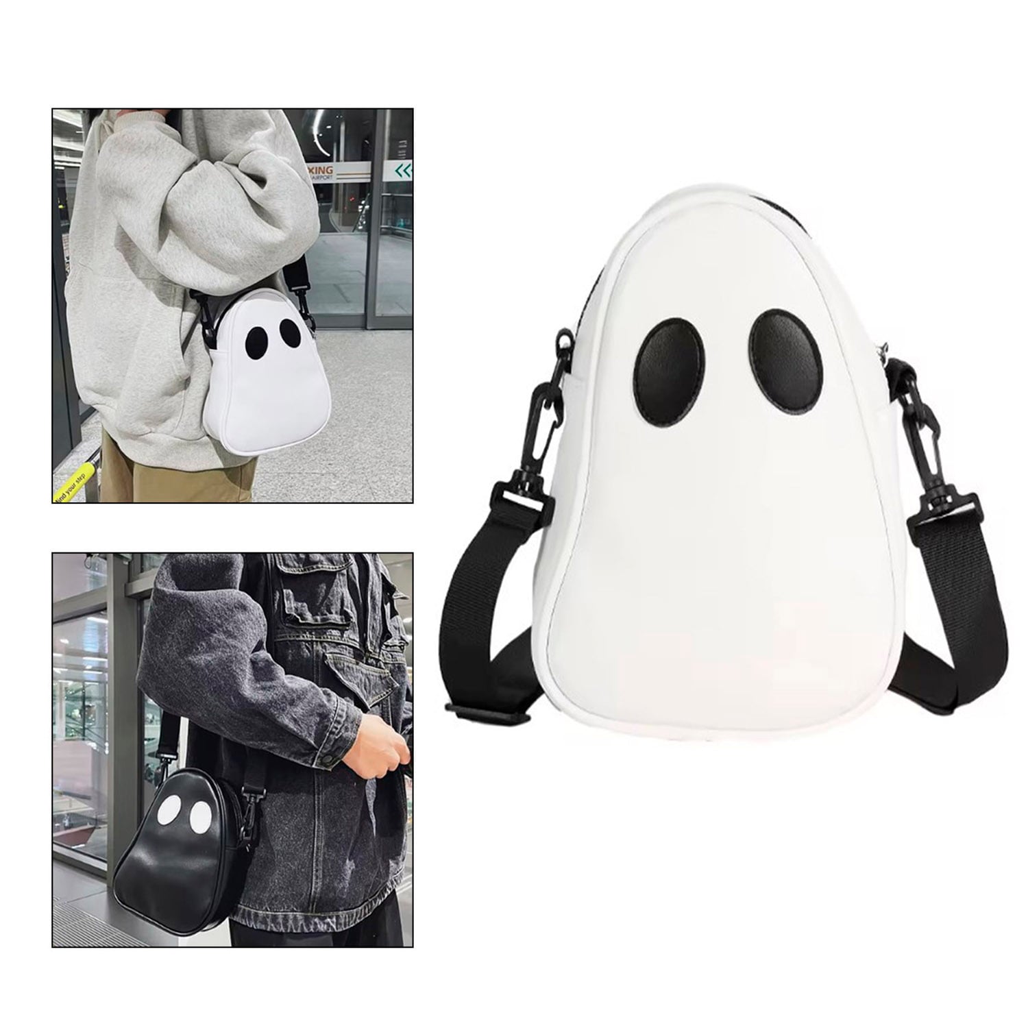 MORRAL BOLSO FANTASMA BLANCO DISEÑO EXCLUSIVO UNISEX - 1