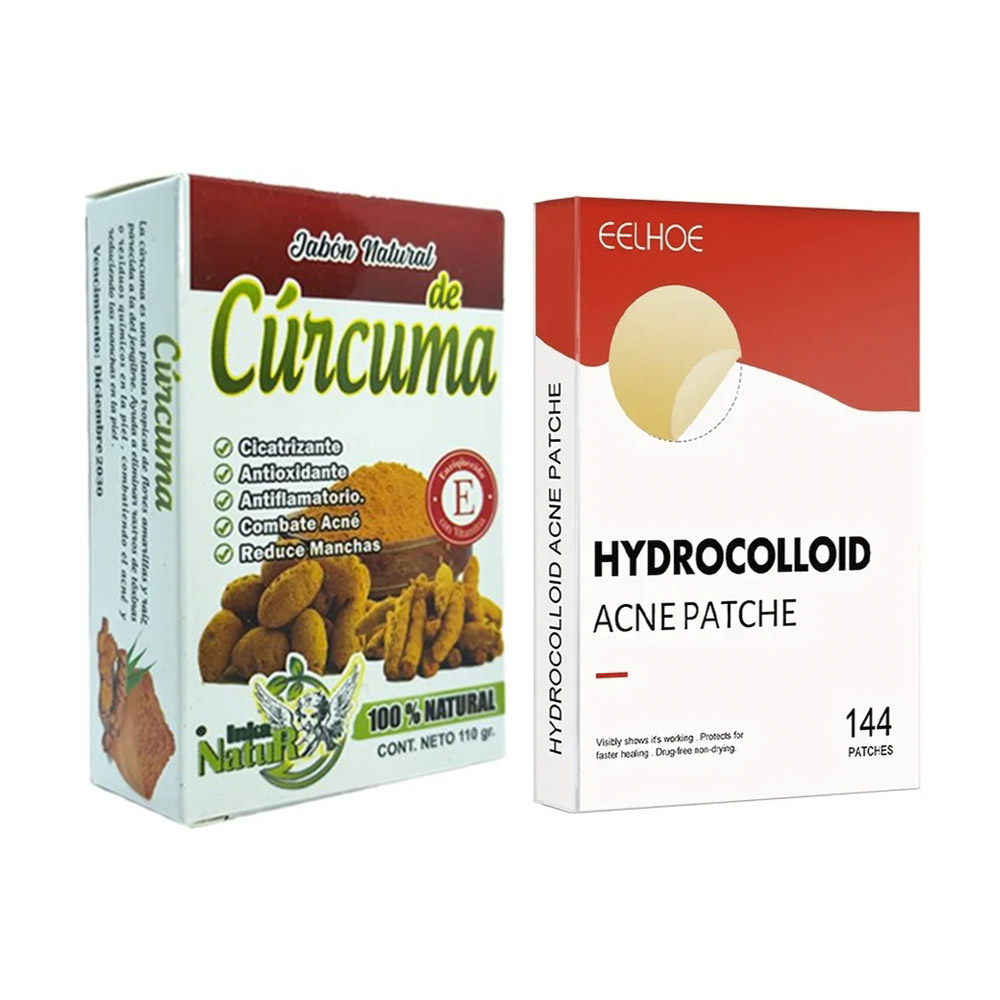 PARCHES PARA ACNÉ DE 144 UND Y JABÓN DE CURCUMA PARA GRANOS - 2