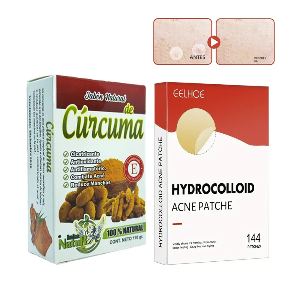 PARCHES PARA ACNÉ DE 144 UND Y JABÓN DE CURCUMA CICATRIZANTE - 1