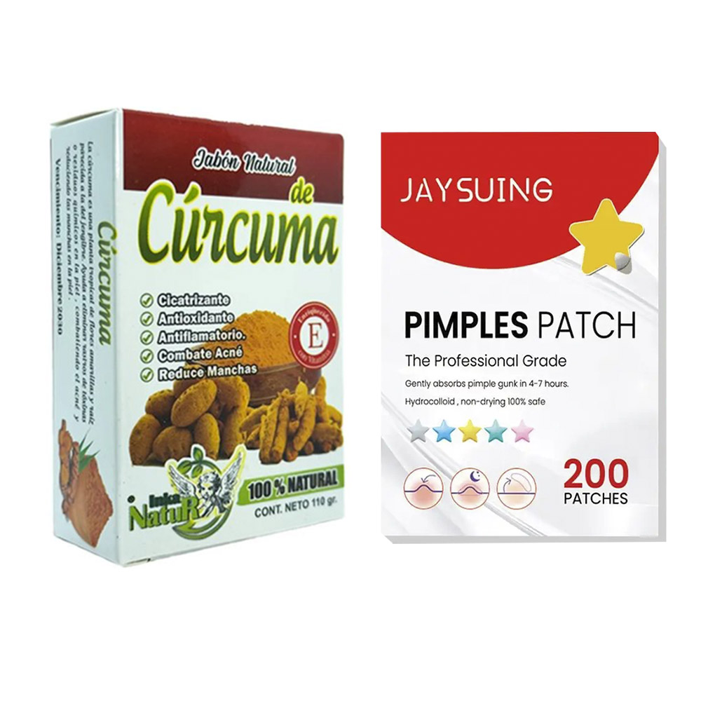 PARCHE ANTI ACNÉ 200 ESTRELLAS Y JABÓN DE CÚRCUMA ANTIGRANOS - 3