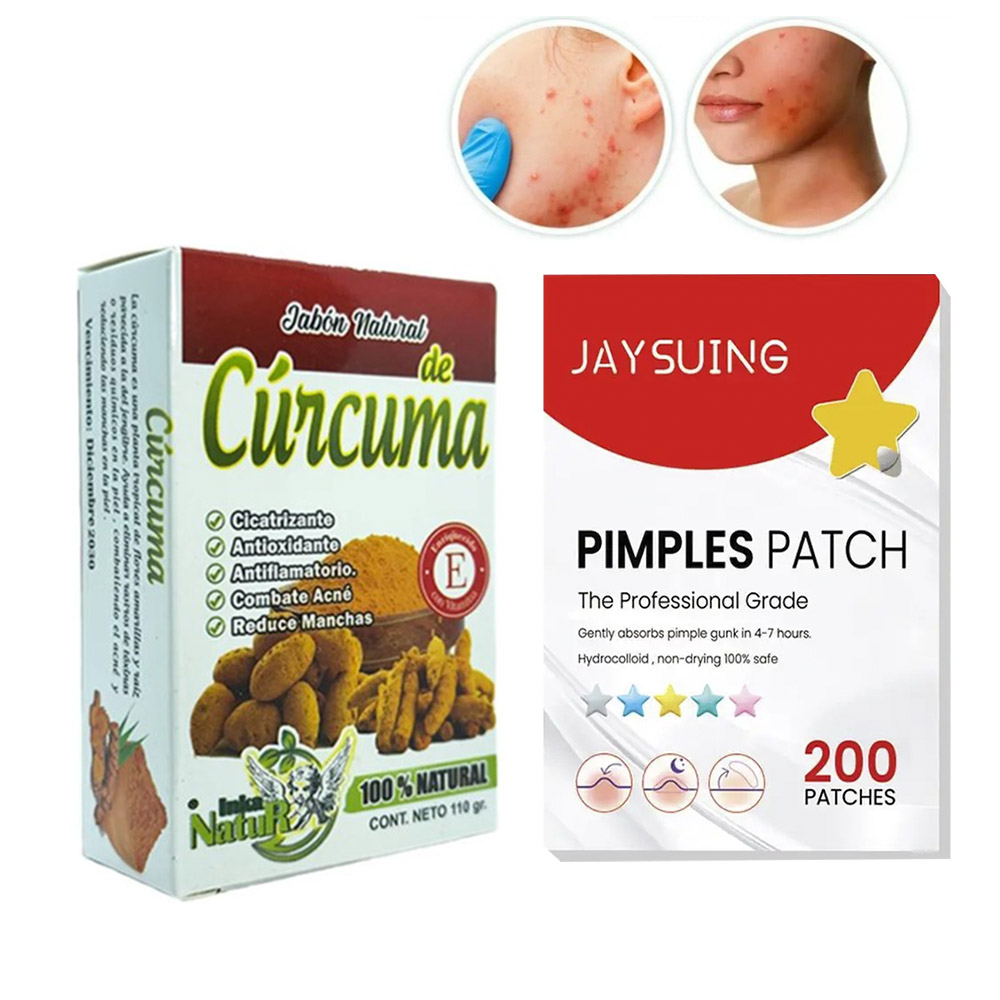 PARCHE ANTI ACNÉ 200 ESTRELLITAS Y JABÓN DE CÚRCUMA ANTIGRANOS - 1