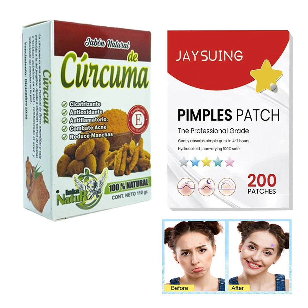 PARCHE ANTI ACNÉ 200 ESTRELLAS Y JABÓN DE CÚRCUMA CICATRIZANTE - 1
