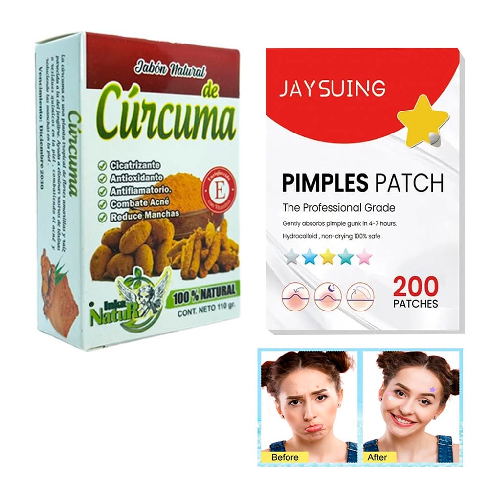 PARCHE ANTI ACNÉ 200 ESTRELLAS Y JABÓN DE CÚRCUMA ANTIGRANOS - 2