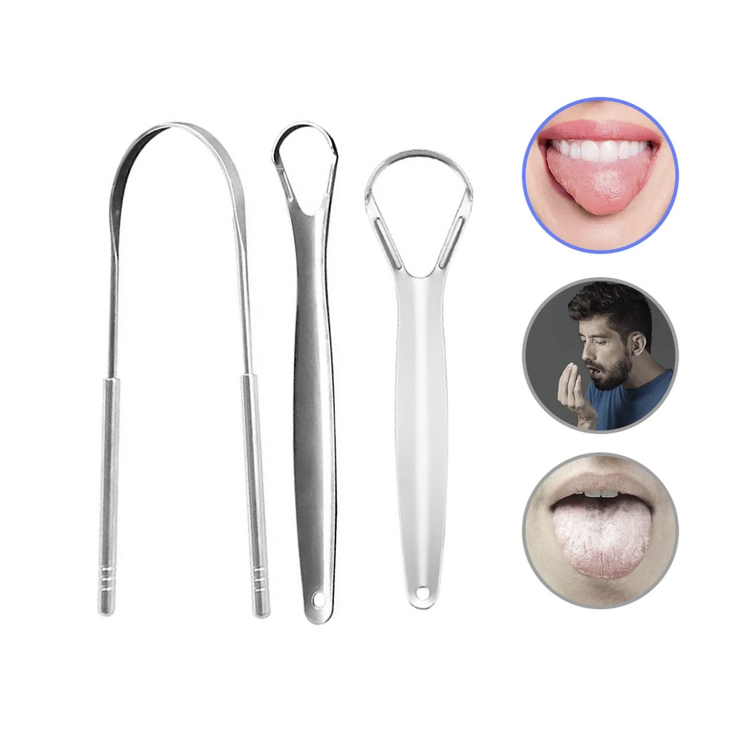 LIMPIADOR DE LENGUA ELIMINA MAL ALIENTO BACTERIAS Y SARROS 3 UNIDADES - 1