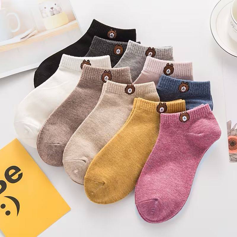 MEDIAS KAWAII NIÑOS OSITO MULTICOLOR -10 PARES TALONERAS UNISEX - 2