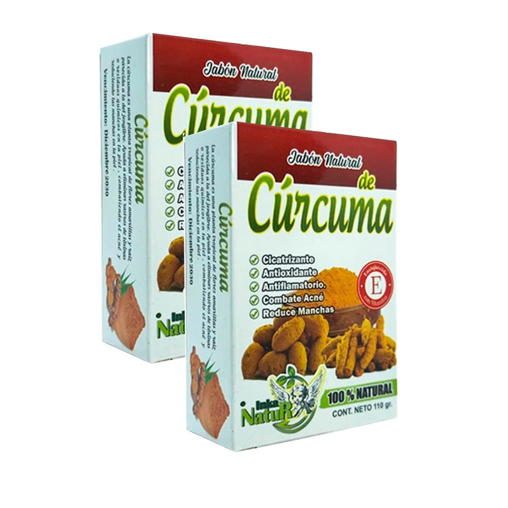 JABÓN NATURAL DE CÚRCUMA ANTI ACNE Y ESPINILLA 2 UNIDADES - 2