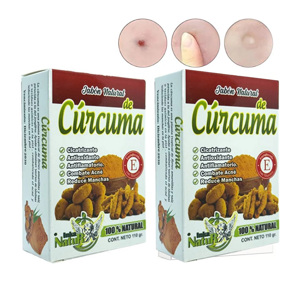 JABÓN NATURAL DE CÚRCUMA ANTI ACNE Y ESPINILLA 2 UND - 2