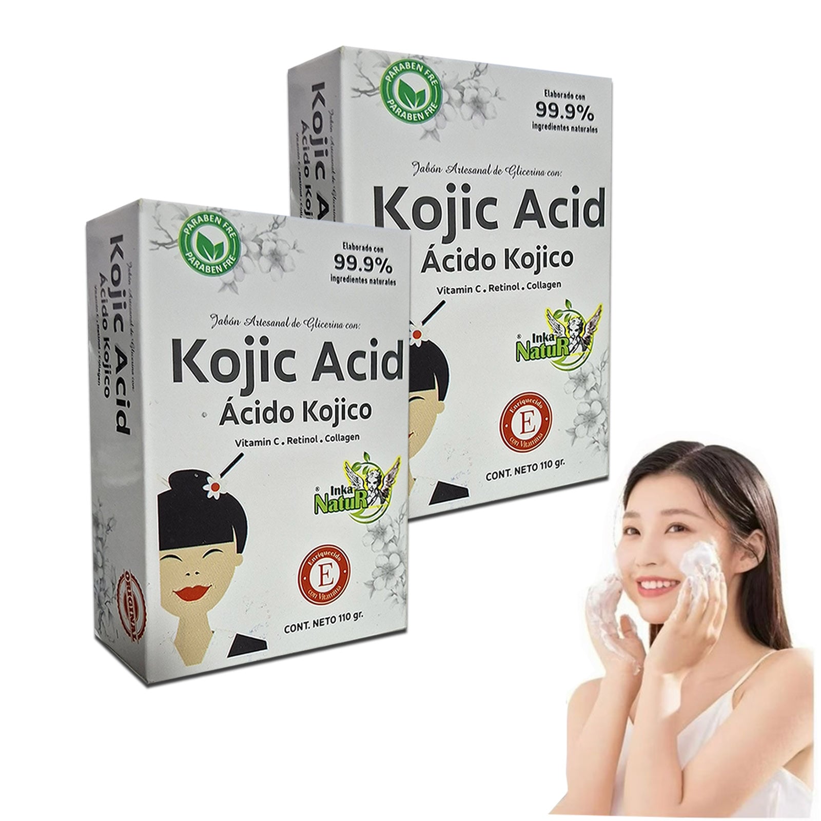 JABÓN CON ÁCIDO KÓJICO-RETINOL Y VITAMINA C ACLARANTE 2 PCS - 1