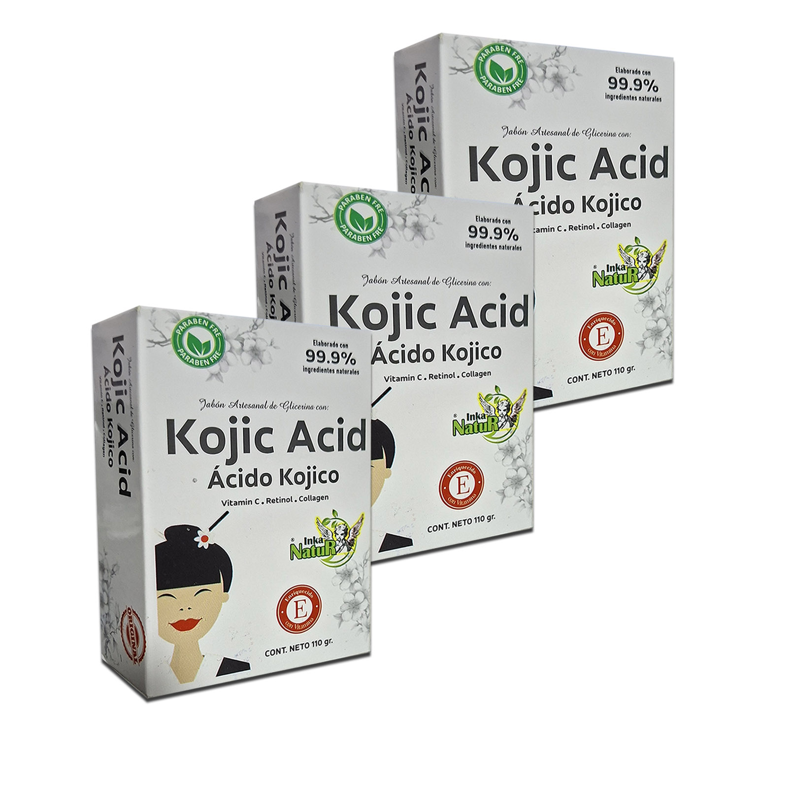 JABÓN CON ÁCIDO KÓJICO-RETINOL Y VITAMINA C ACLARANTE 2 PCS - 3