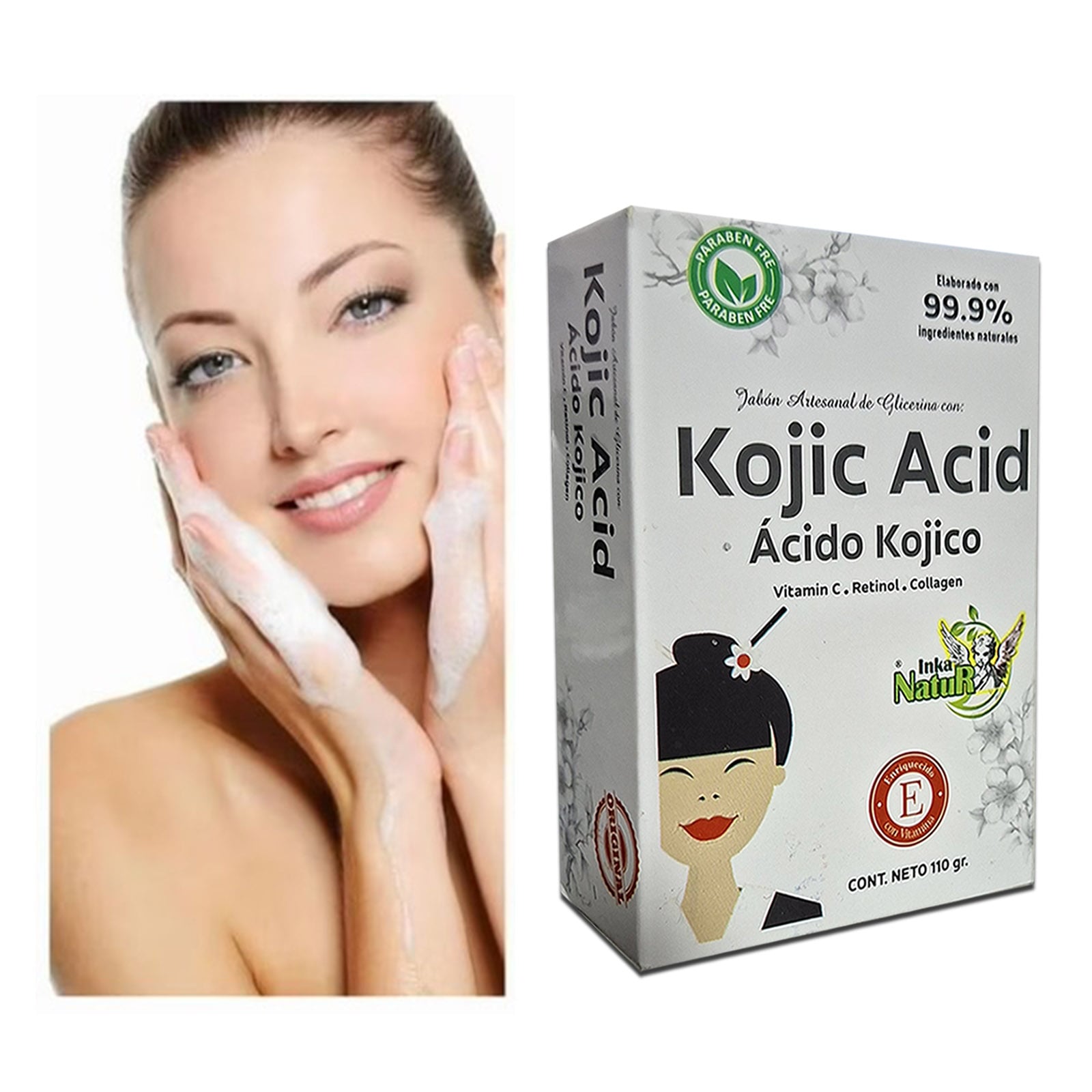 JABÓN CON ÁCIDO KÓJICO-RETINOL Y VITAMINA C ACLARANTE ANTIEDAD - 2