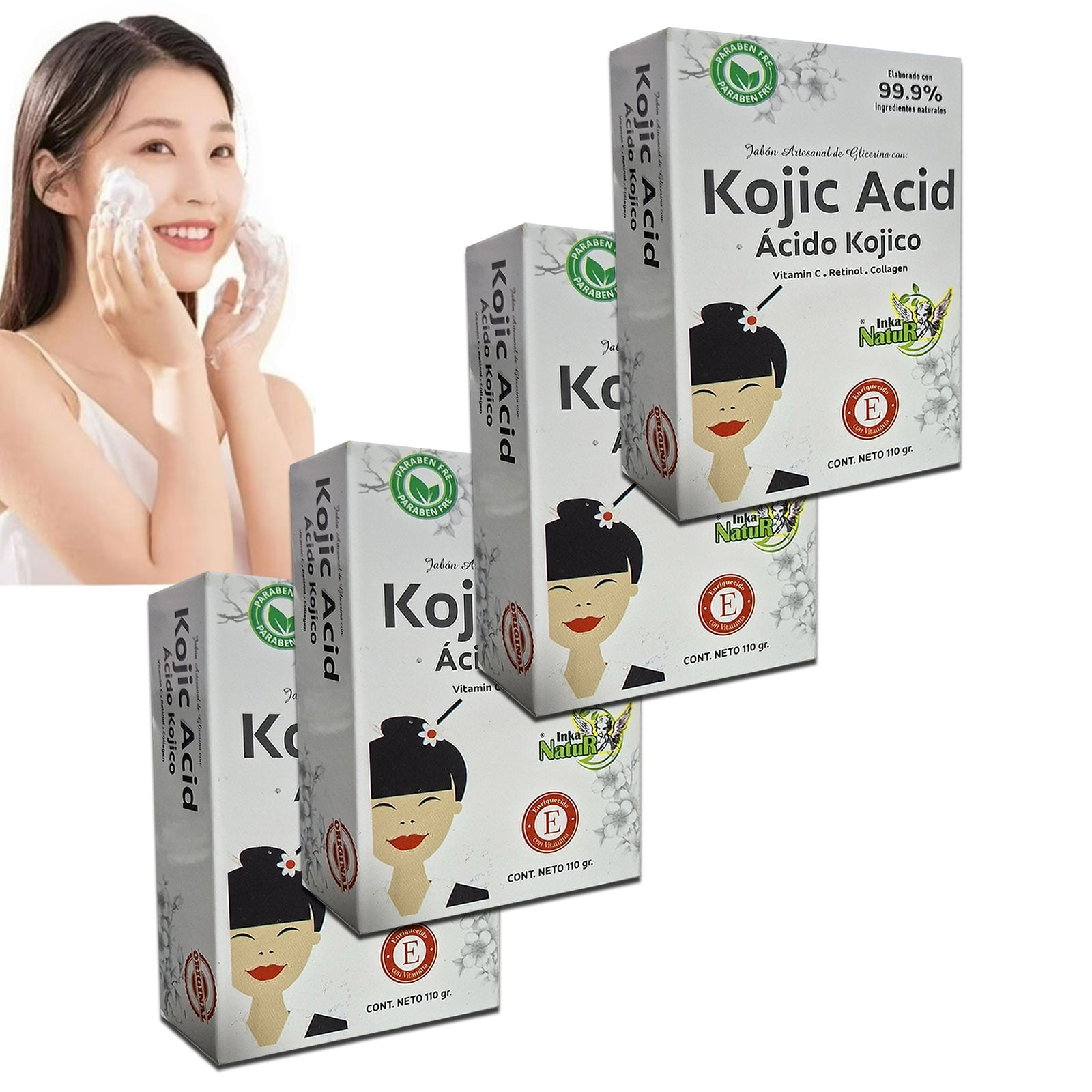 JABÓN CON ÁCIDO KÓJICO-RETINOL Y VITAMINA C ACLARANTE ANTIEDAD - 3