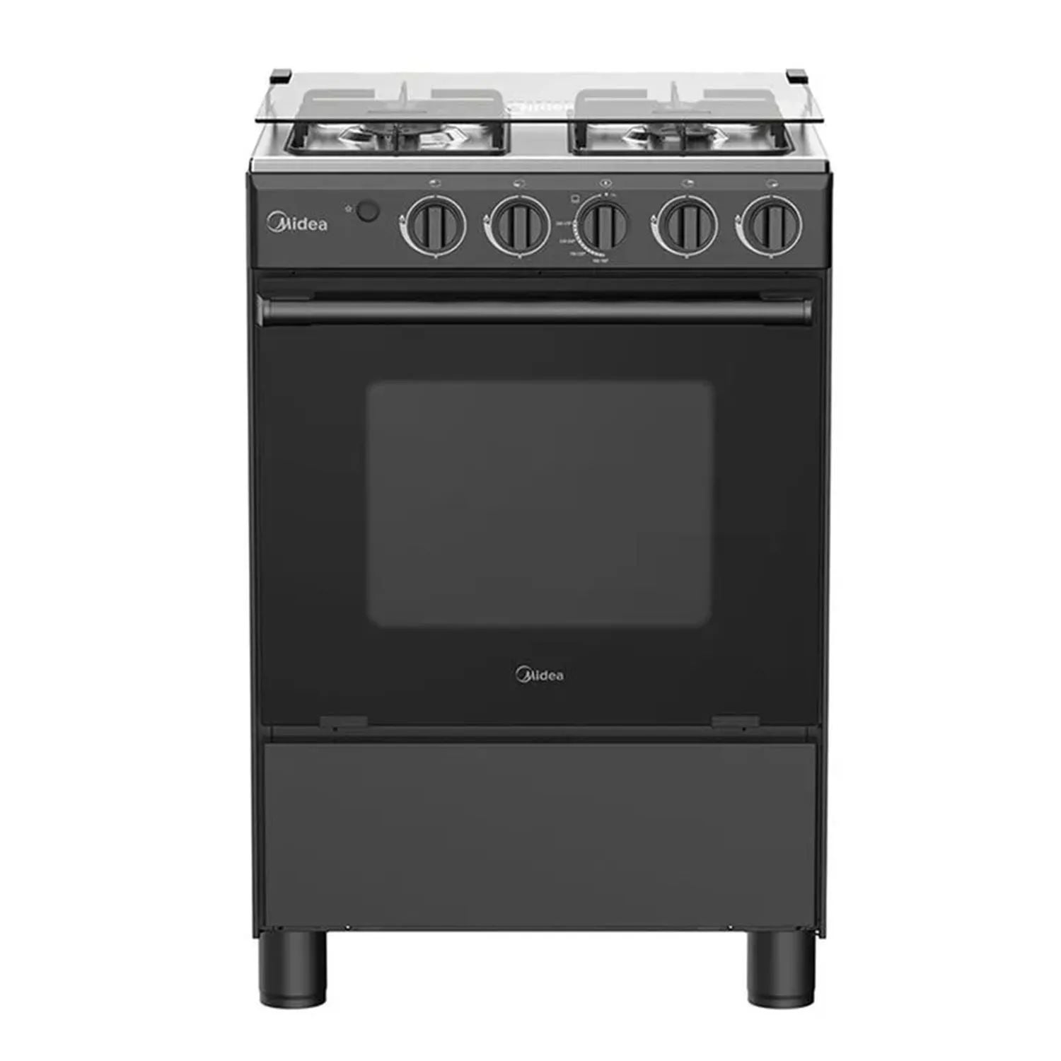 COCINA DE PIE MIDEA MGS24FS2LFABBC-PE  A GAS 4 HORNILLAS NEGRO - 2