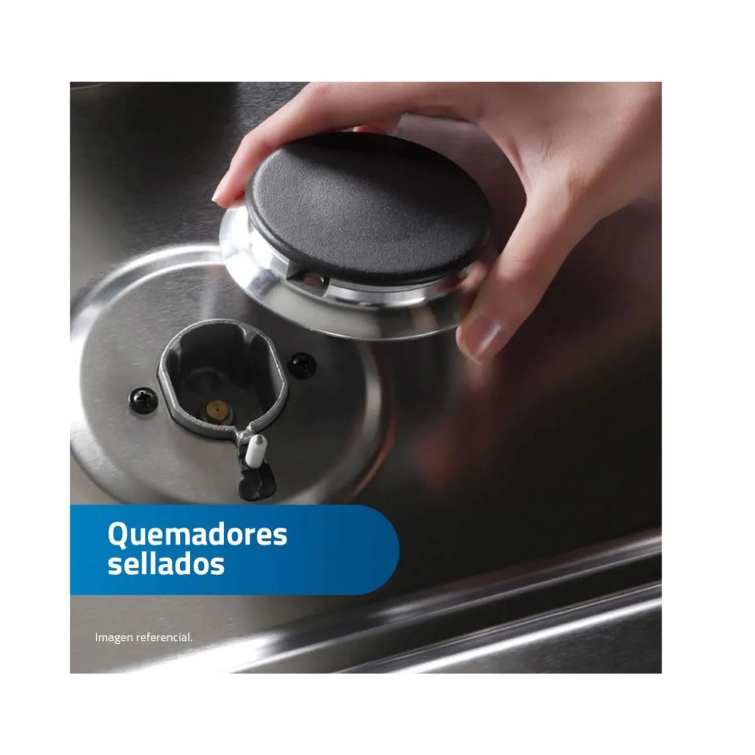 COCINA DE PIE MIDEA MGS24FS2LFABBC-PE  A GAS 4 HORNILLAS NEGRO - 4