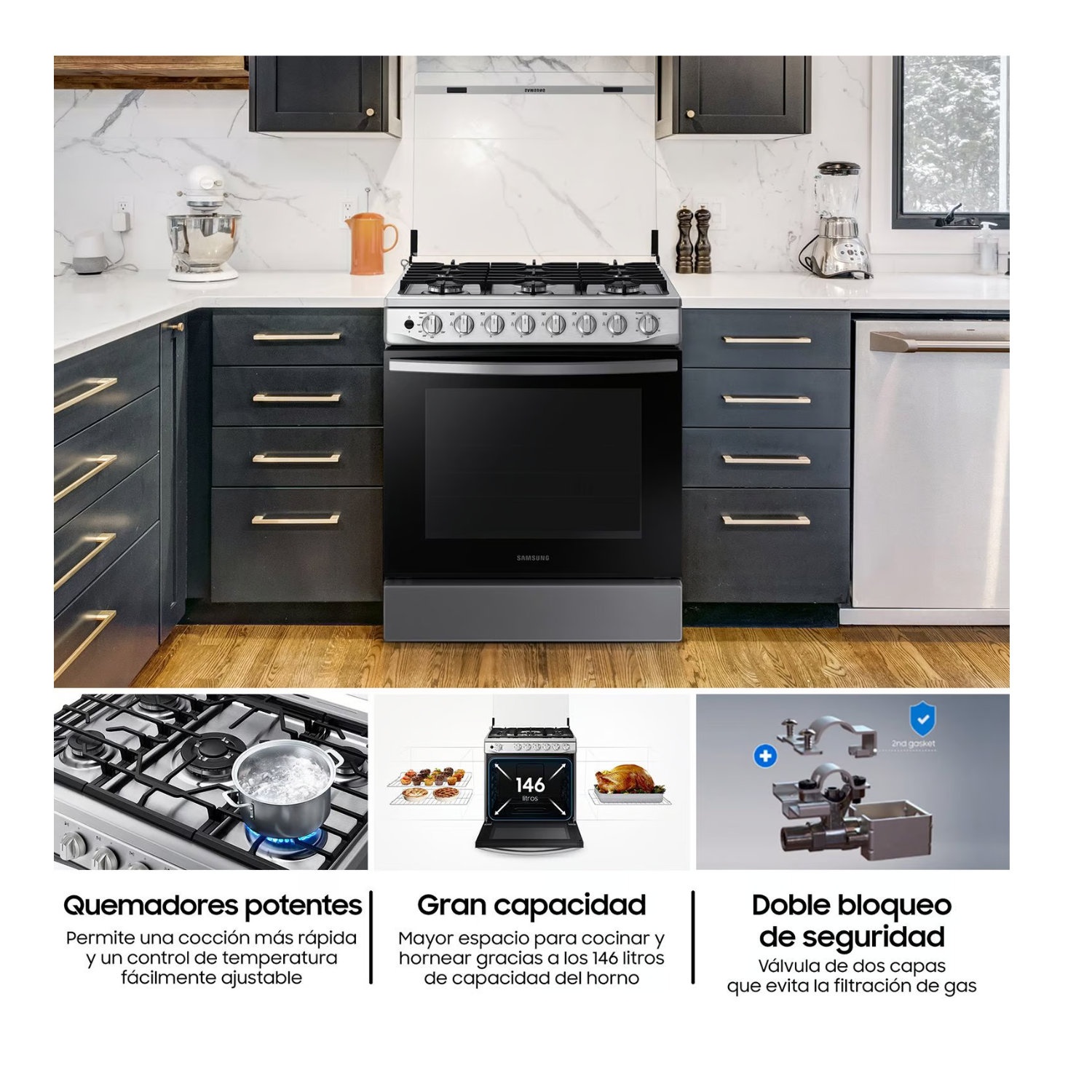 COCINA SAMSUNG  6 HORNILLAS CON PLANCHA NX52T5311PSPE - 5