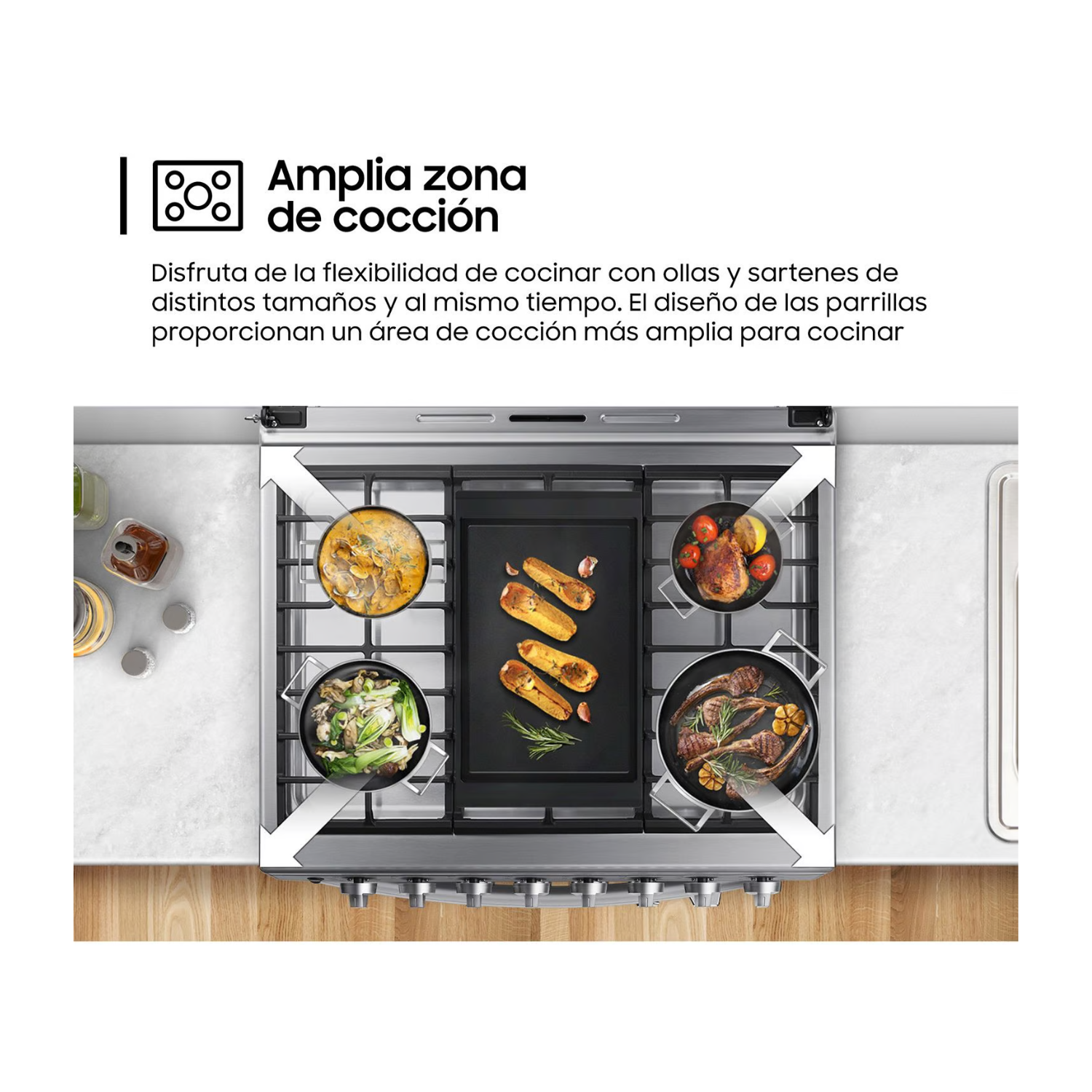 COCINA SAMSUNG  6 HORNILLAS CON PLANCHA NX52T5311PSPE - 6