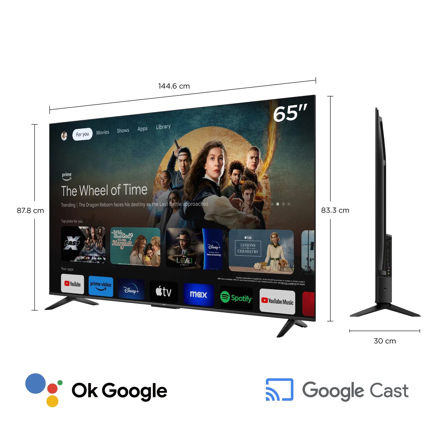TELEVISOR TCL 65 QLED 4K 65T6C GOOGLE TV - 2