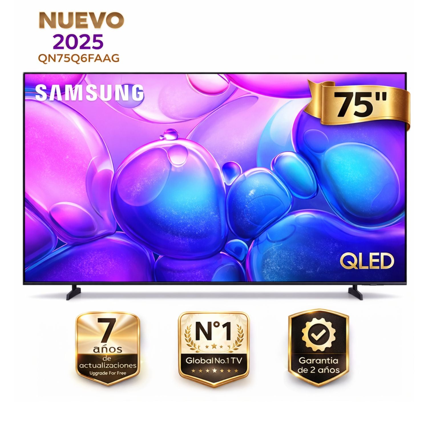 TELEVISOR SAMSUNG 75' QLED  QN75Q6FAAGXPE 4K UHD TIZEN SMART TV 2025 - 1