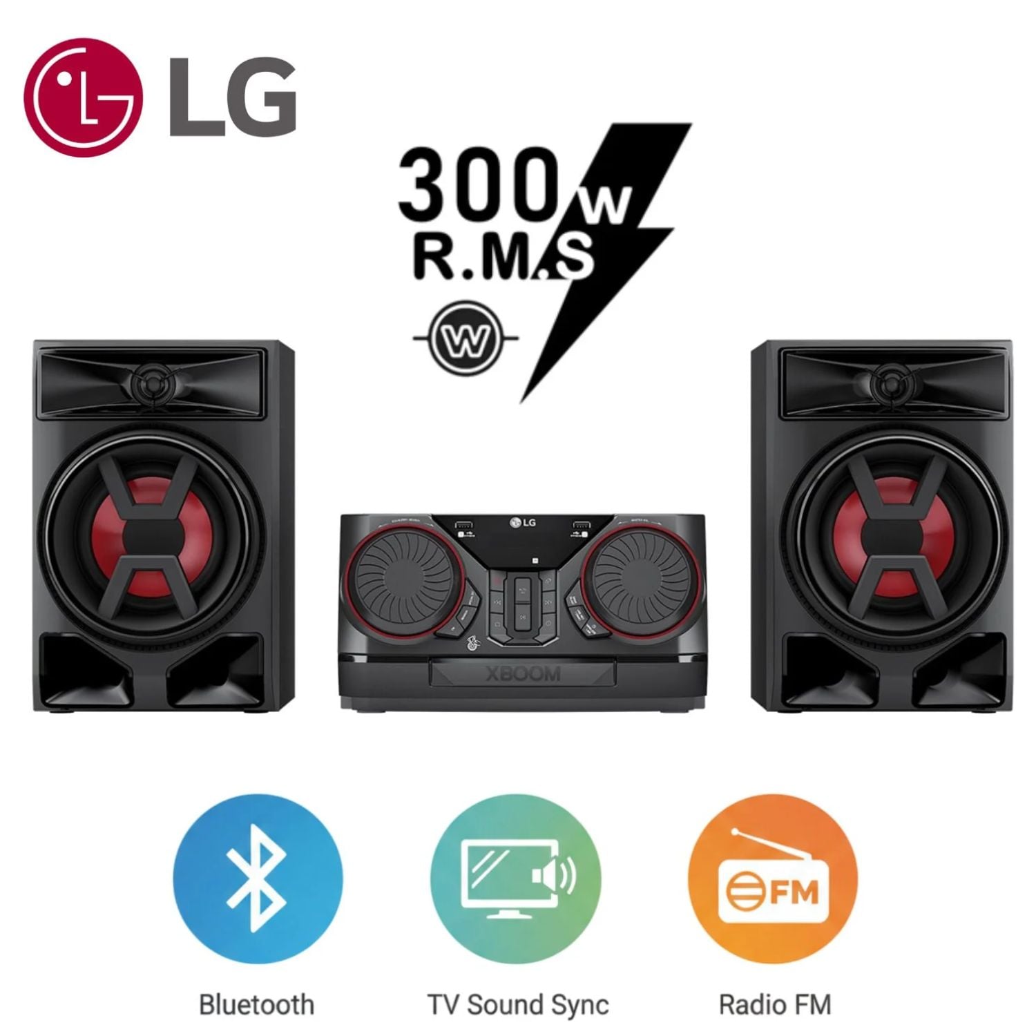 MINICOMPONENTE LG XBOOM CK43N 300W MULTI BLUETOOTH RADIO FM - 1