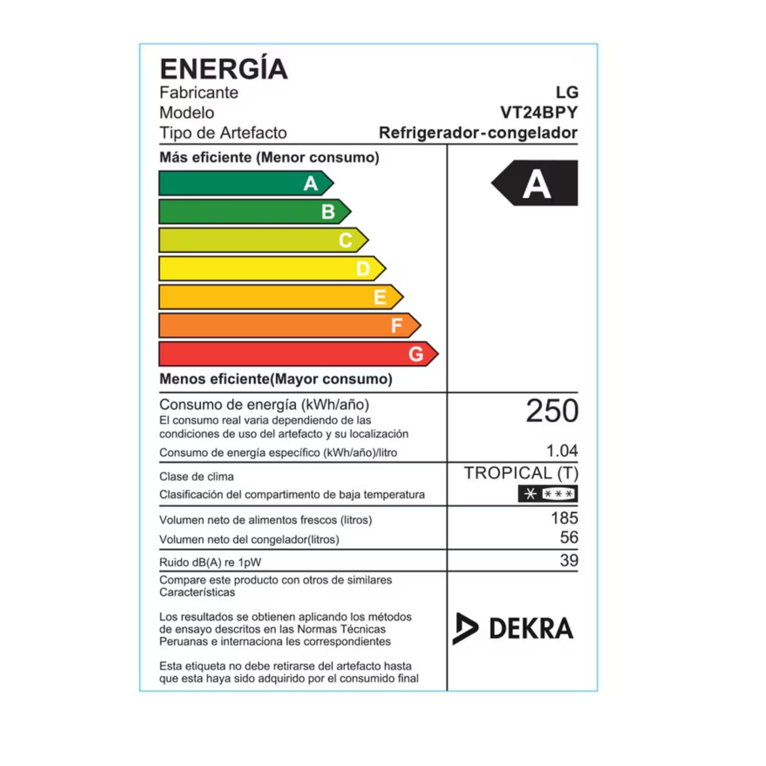 REFRIGERADORA LG VT24BPY TOP FREEZER 241 LITROS NO FROST PLATATEADO - 10
