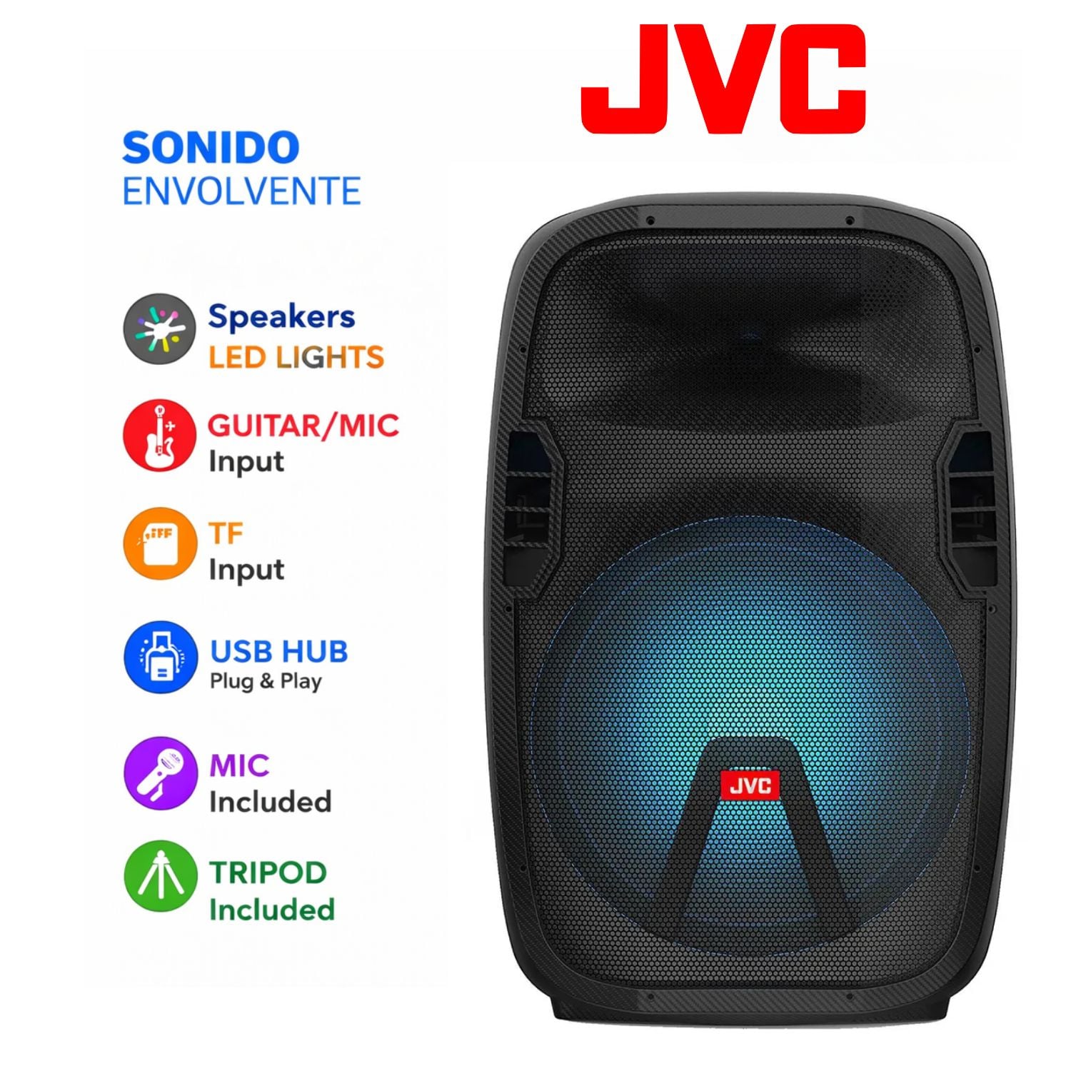 PARLANTE JVC BLUETOOTH USB 35W XS-KY412PB - 1