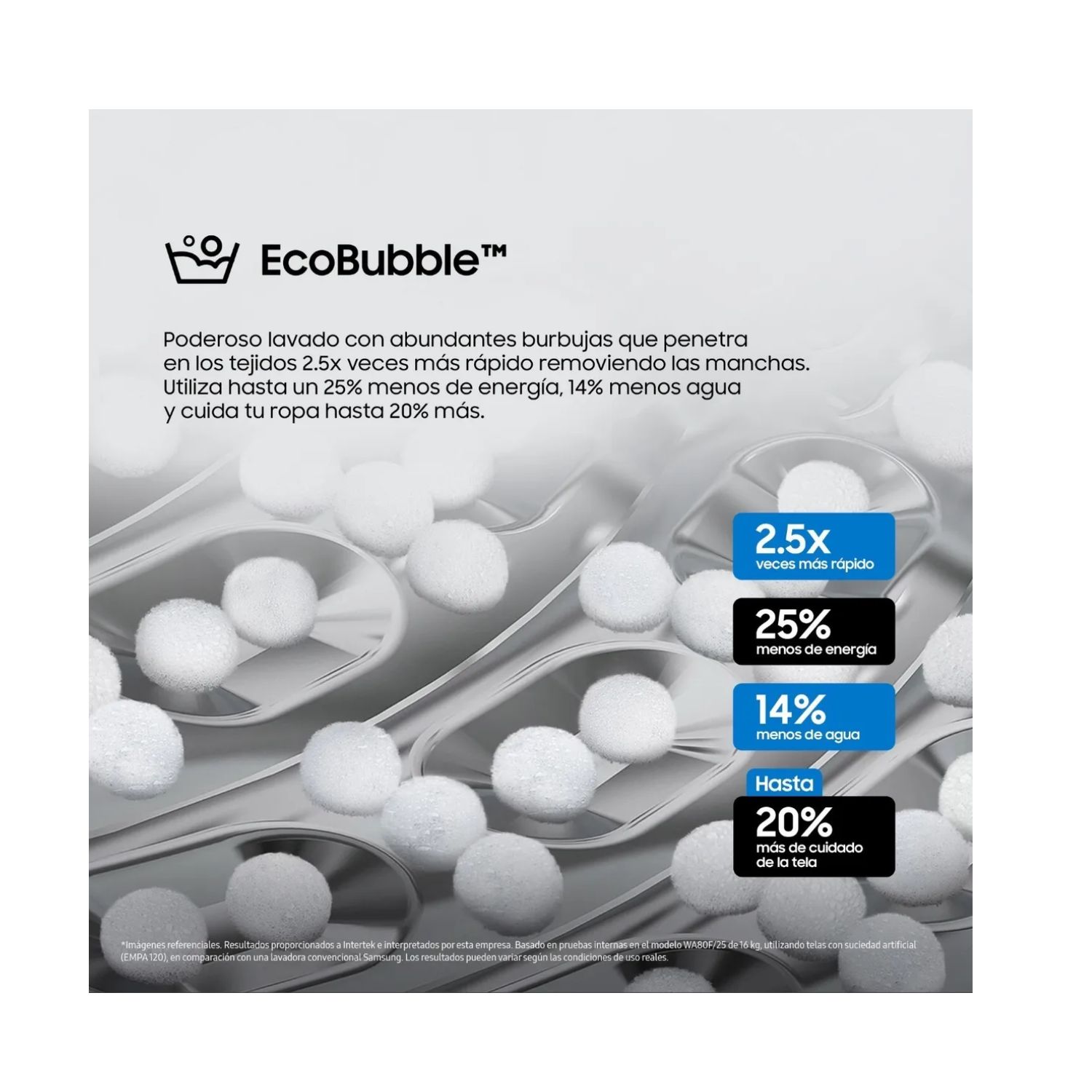 LAVADORA SAMSUNG AI WASH ECOBUBBLE™ 21KG NEGRA WA80F21B9BPE - 8