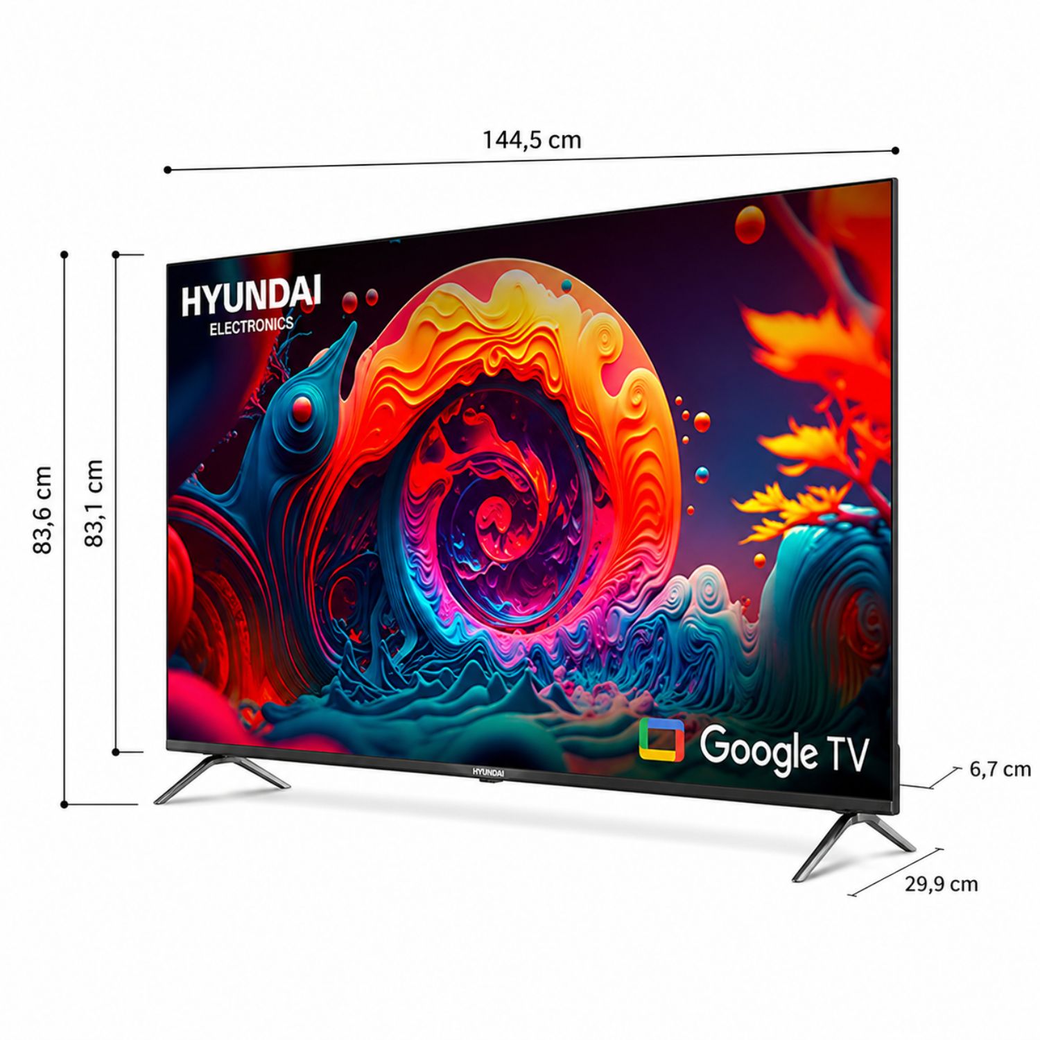 TELEVISOR HYUNDAI 65 HYLED6513QG 4K QLED GRIS - 2