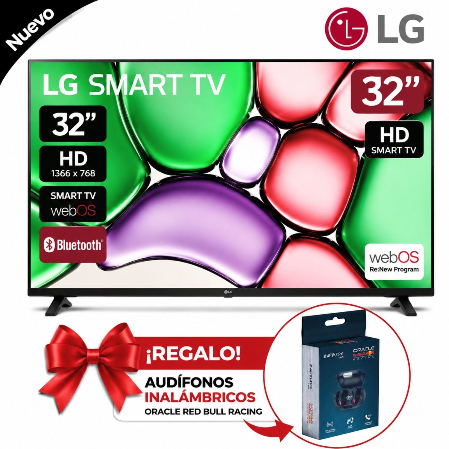 TELEVISOR LG SMART TV 32 LED HD 32LB650BPSA + AUDIFONO REGALO - 1