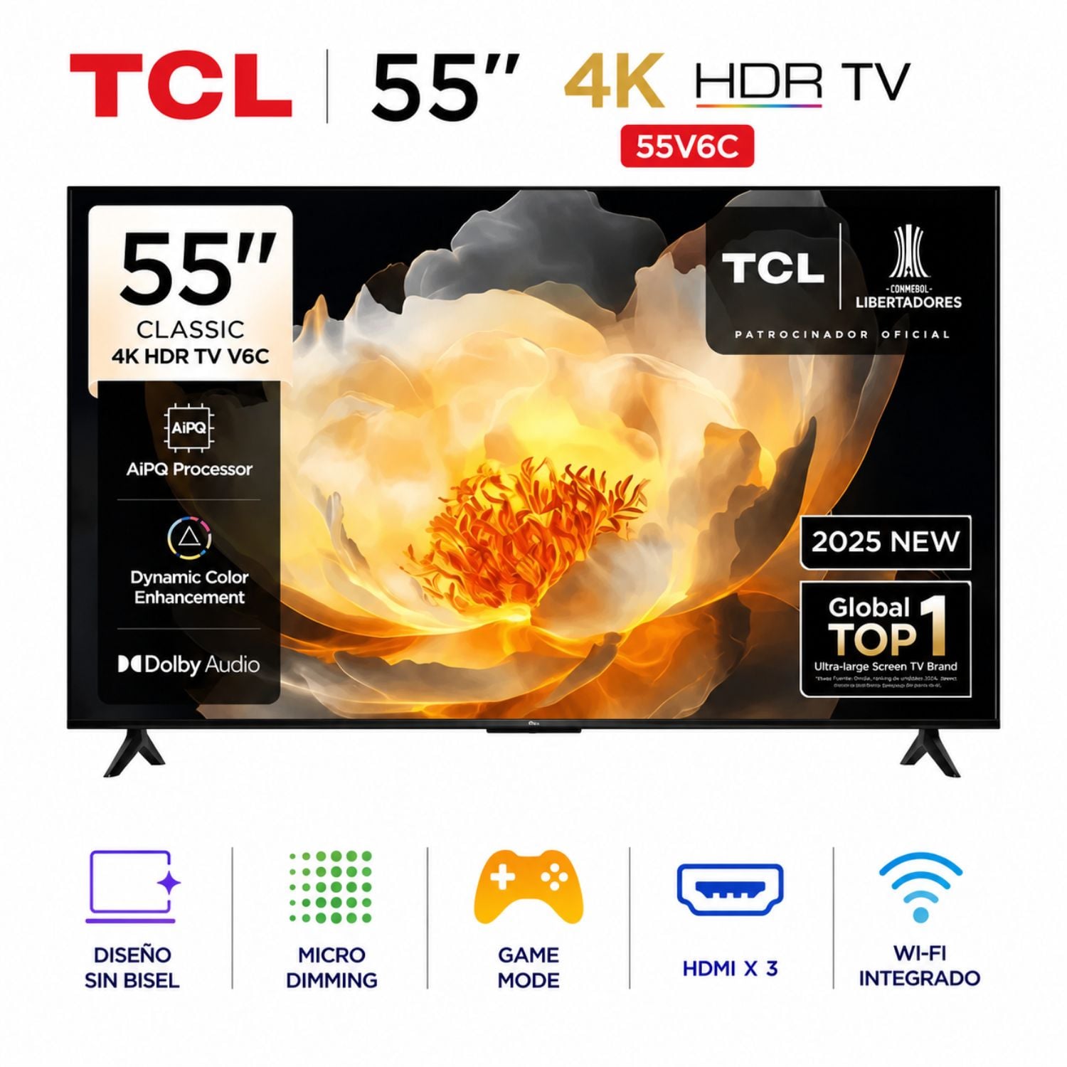 TELEVISOR TCL 55' SMART TV 4K UHD GOOGLE TV – 55V6C - 1