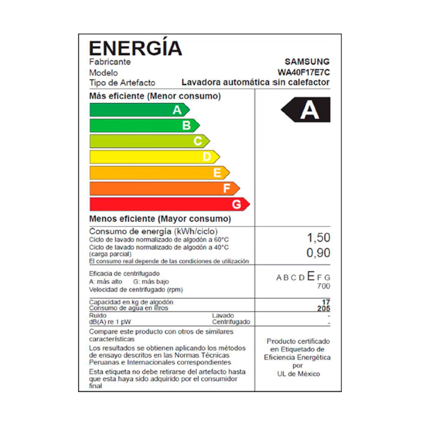 LAVADORA SAMSUNG 17KG WA40F17E7CPE ECOBUBBLE GRIS GRAFITO + KIT PARA LAVAR - 7