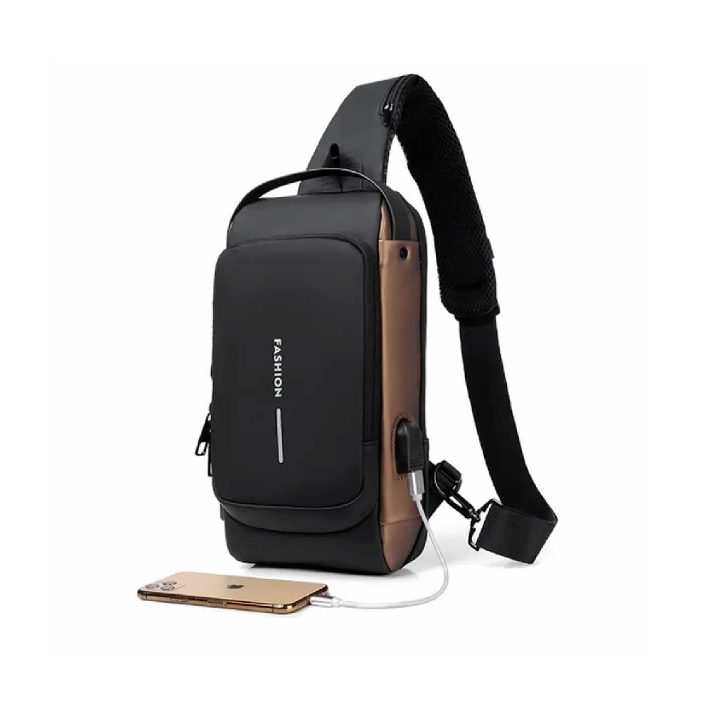 DIA DEL PADRE - MOCHILA TIPO MORRAL ELEGANTE CARGA USB DE HOMBRE PECHERA ALTA CALIDAD - 1