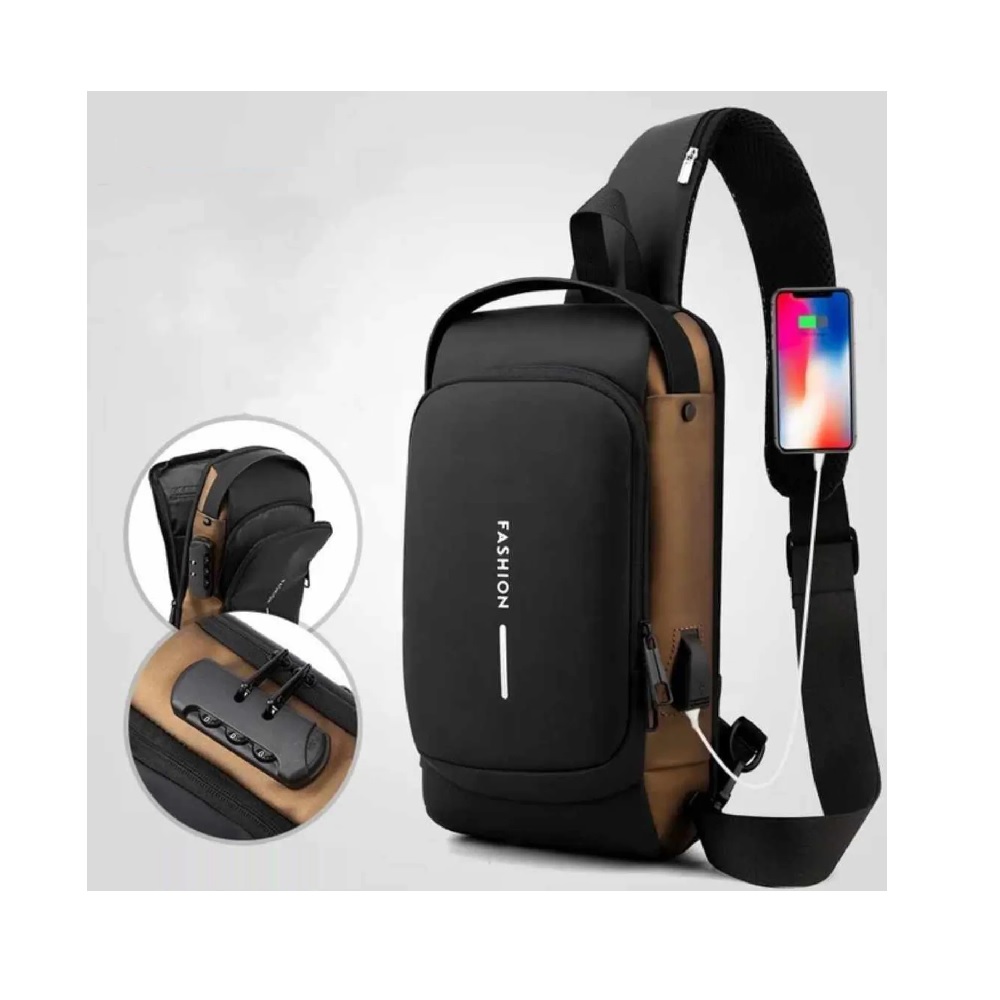 DIA DEL PADRE - MOCHILA TIPO MORRAL ELEGANTE CARGA USB DE HOMBRE PECHERA ALTA CALIDAD - 2