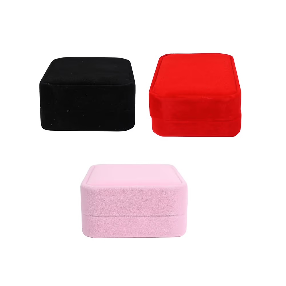 BELLEZA - ESTUCHE DE TERCIOPELO PARA JOYERÍA 3 COLORES MULTICOLOR - 1