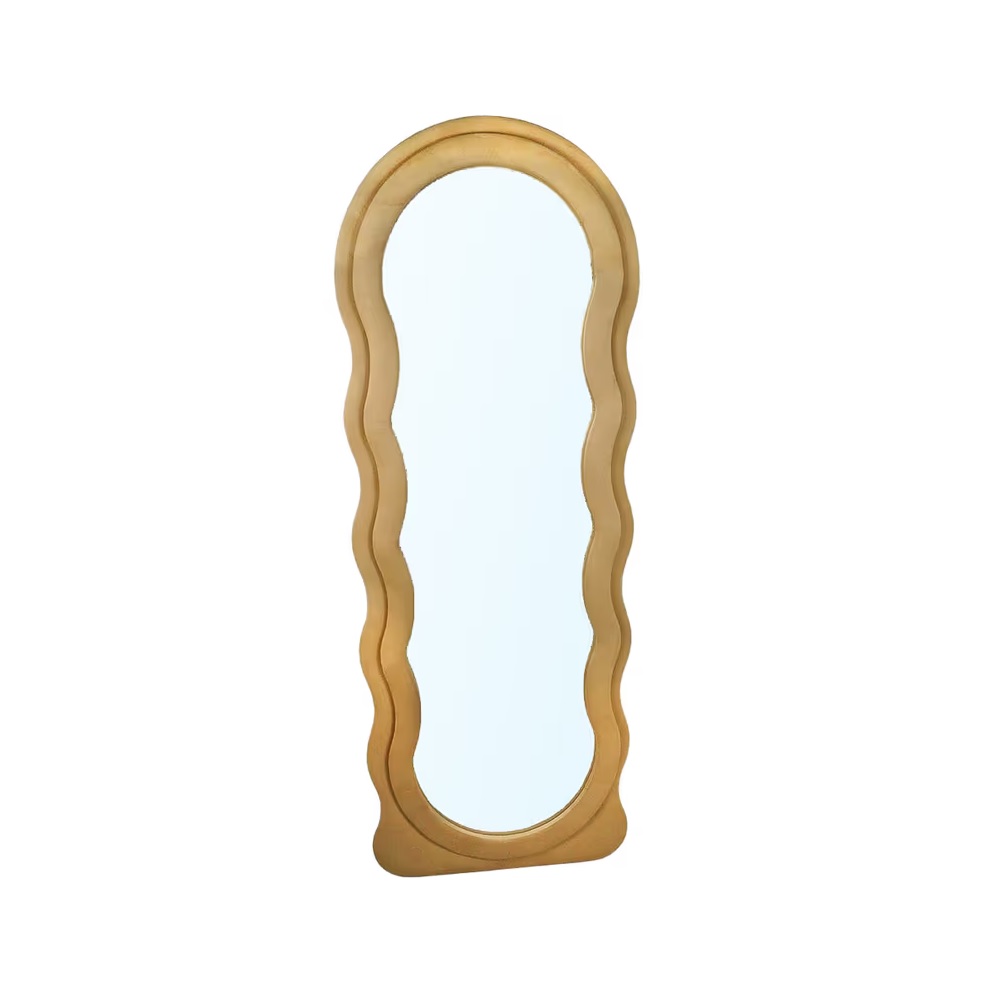 BELLEZA - ESPEJO DECORATIVO DE POLIÉSTER COLOR CAMEL - 1