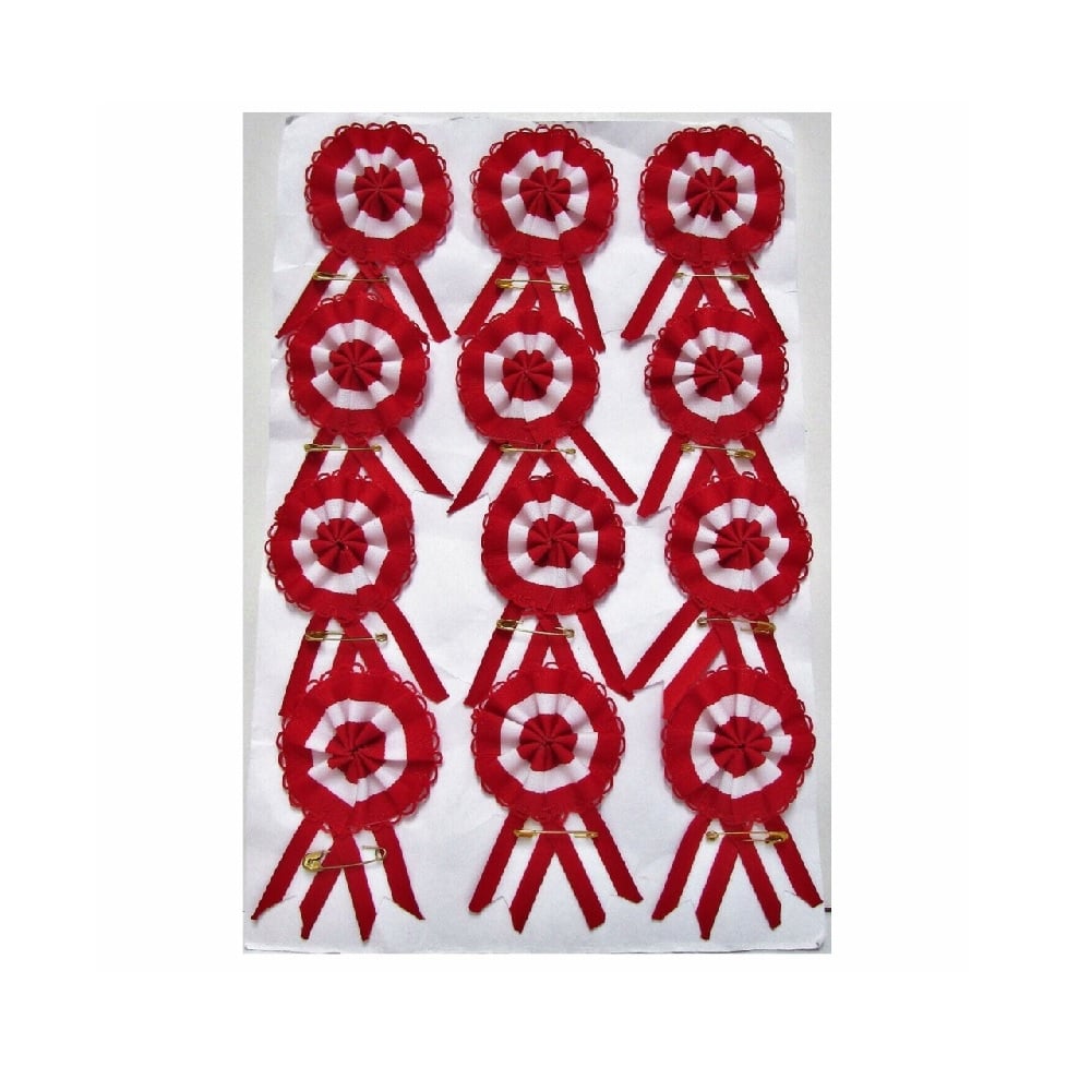 28 DE JULIO - BANDERA DEL PERU - ESCARAPELA DE TELA SET DE 12 UNIDADES CON INPERDIBLE - 1