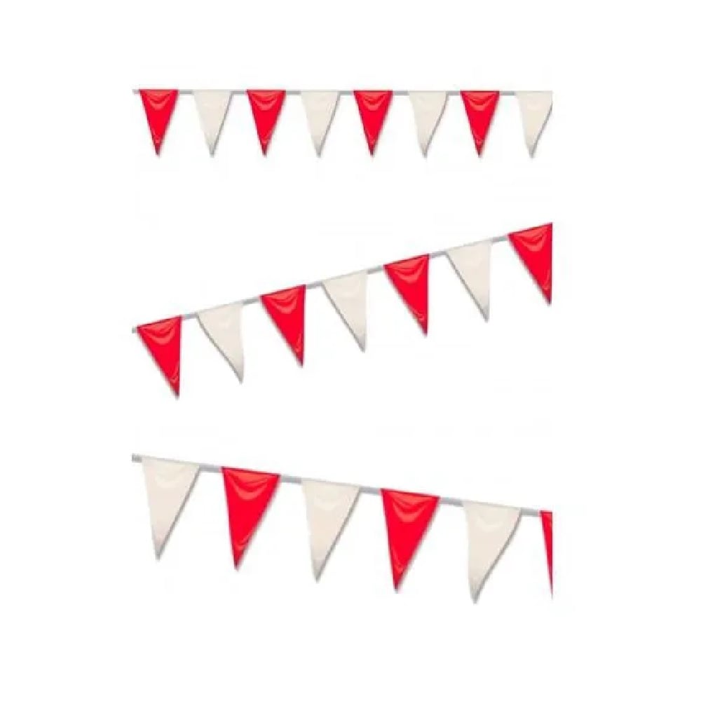BANDERA DEL PERU - GUIRNALDA - BANDERINES DE FIESTAS PATRIAS ROJO Y BLANCO - PLASTICO 250CM - 1