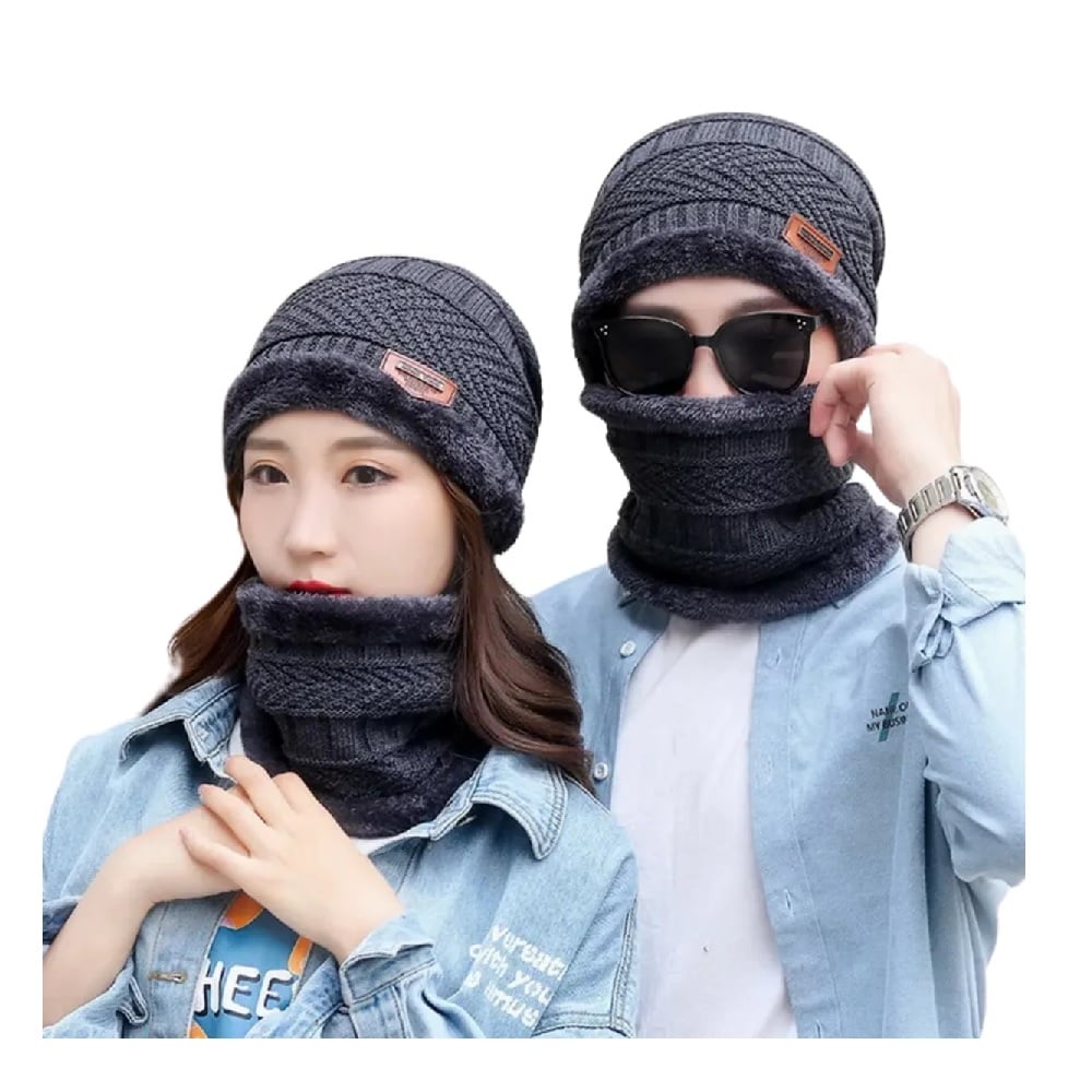 OTOÑO - INVIERNO - GORRO Y CHALINA CON CUELLERA UNISEX COLORES - 1