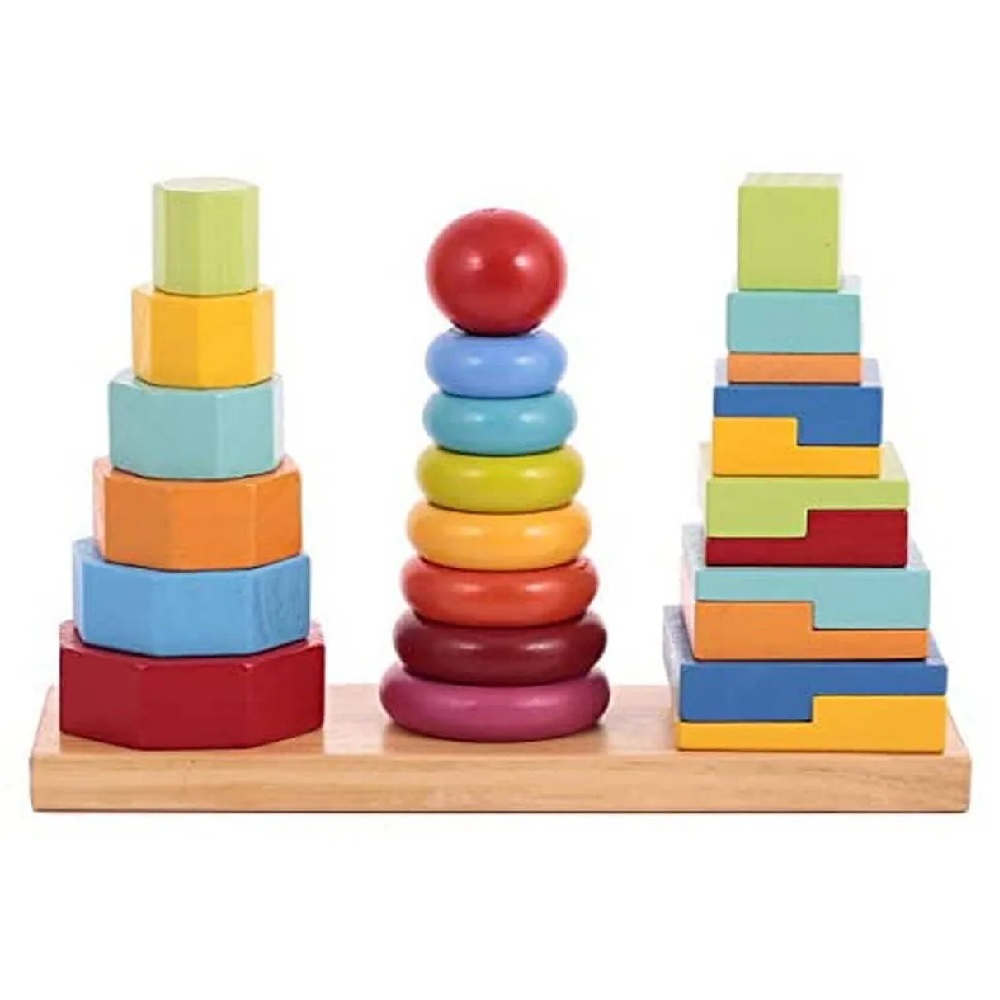 DIA DEL NIÑO - TORRE DIDACTICA CON TRES NIVELES DE ENCAJE MULTICOLOR - 1