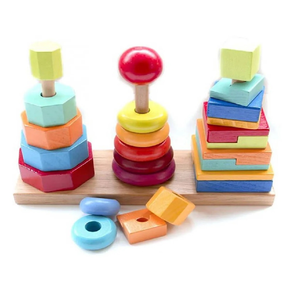 DIA DEL NIÑO - TORRE DIDACTICA CON TRES NIVELES DE ENCAJE MULTICOLOR - 2
