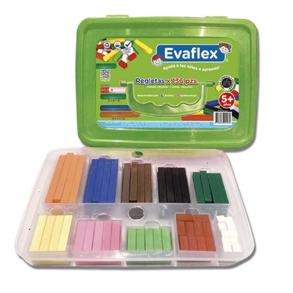 DIA DEL NIÑO - JUGUETE EDUCATIVO MATEMÁTICO REGLETA CUISENAIRE DE 136 PCS MULTICOLOR - 1