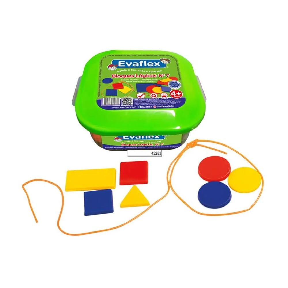 DIA DEL NIÑO - JUEGO DIDACTICO BLOQUES LOGICOS N 7 DE 48 PIEZAS COLORIDO - 1
