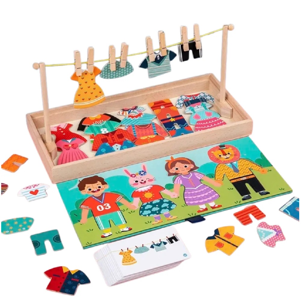 DIA DEL NIÑO - JUGUETE DIDACTICO TENDEDERO DE ROPA MULTICOLOR - 1