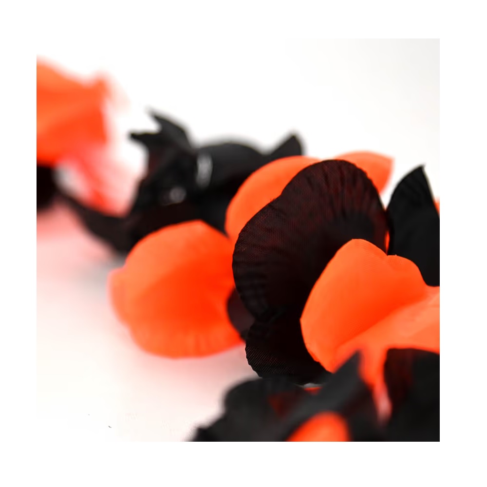 HALLOWEEN - SET DE 02 COLLARES DE FLORES CON LUZ A PILA MULTICOLOR - 2