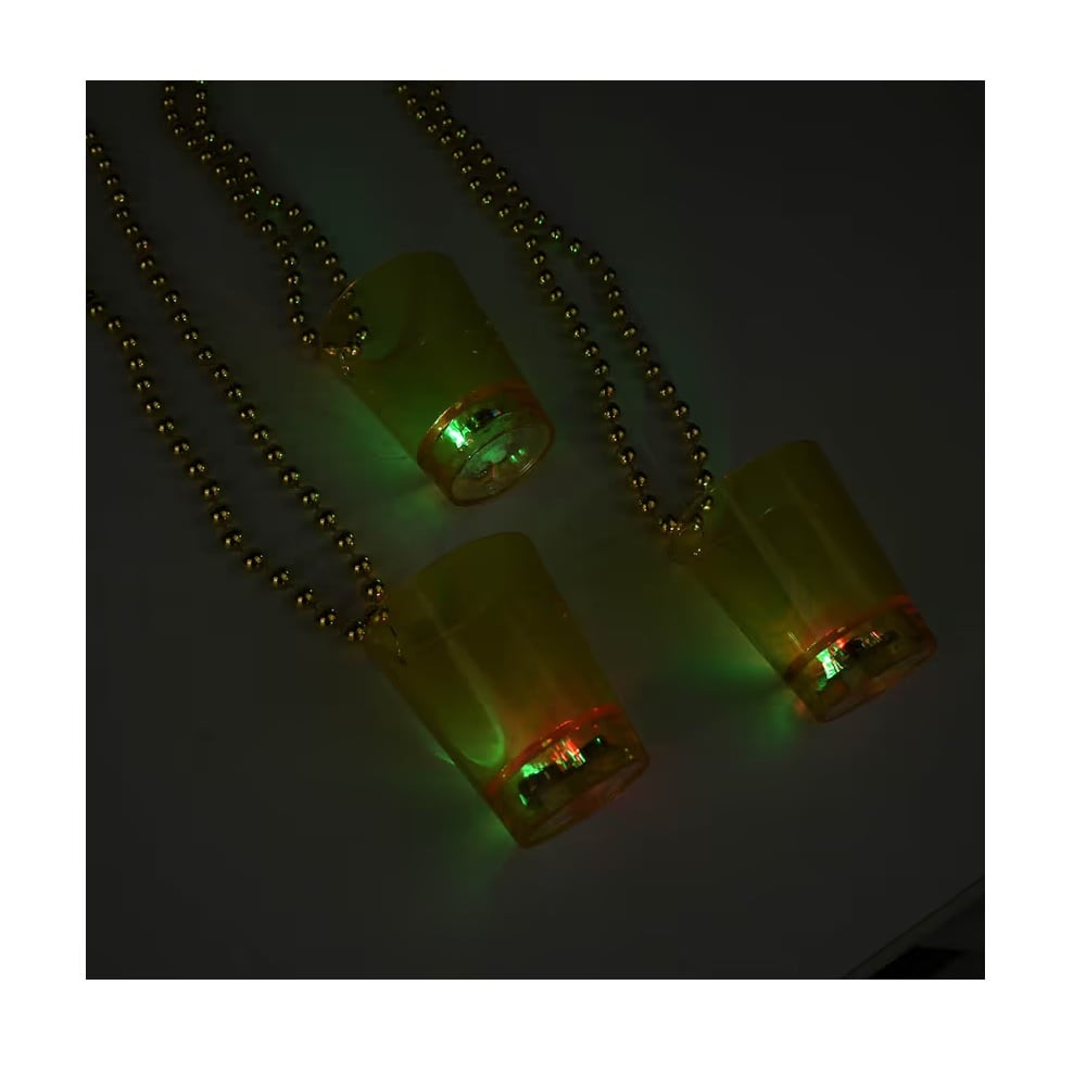HALLOWEEN - SET 3 PCS VASITO SHOT CON COLLAR LED A PILAS COLOR - 4